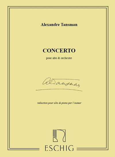 A. Tansman: Concerto Alto-Piano  (Part.)