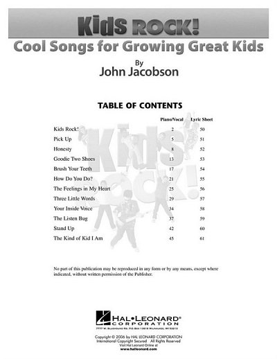 J. Jacobson: Kids Rock! - Cool Songs for Growing Great  (CD)