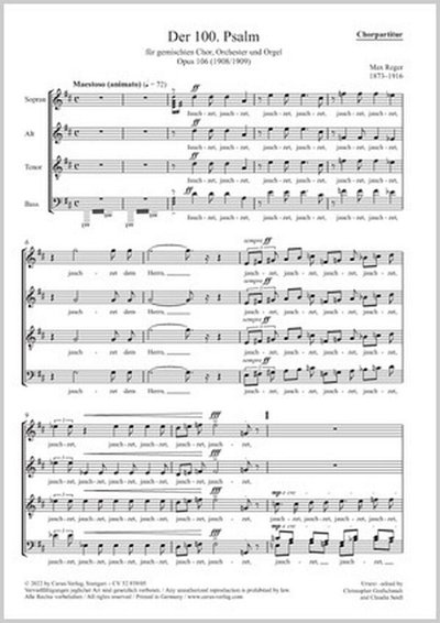 M. Reger: Der 100. Psalm op. 106, GchOrchOrg (Chpa)