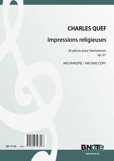 C. Quef: Impressions religieuses - 26 Stücke für Harmo, Harm