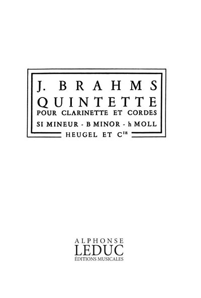 J. Brahms: Clarinet Quintet Op.115 in B minor (Part.)
