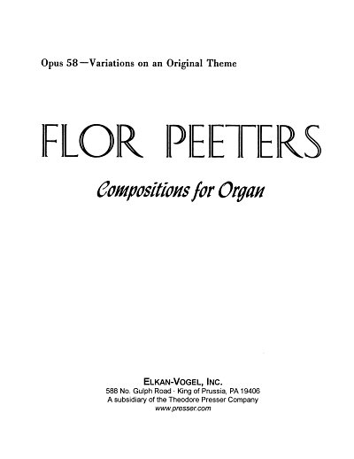 F. Peeters: Variations op.58 on an original theme
