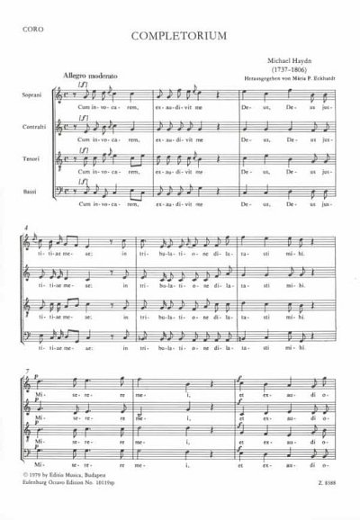 M. Haydn: Completorium, GchOrch (Chpa)