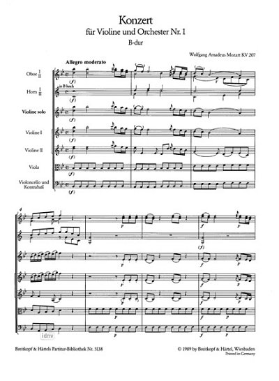 W.A. Mozart: Konzert 1 B-Dur Kv 207