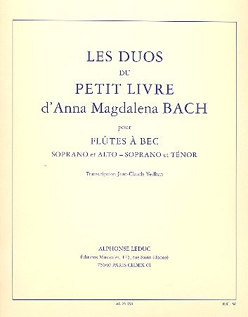 J.S. Bach: Petit Livre d'Anna Magdalena Bach (Part.)
