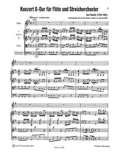 C. Stamitz: Konzert für Flöte und Streichorchester G-Dur