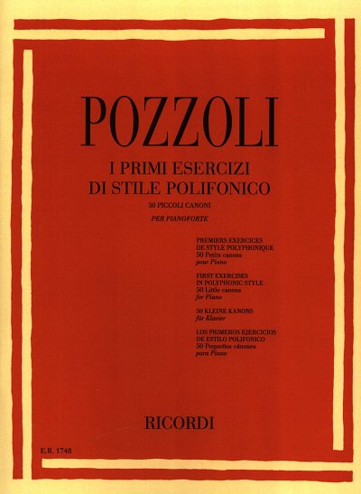 E. Pozzoli: I primi exercizi di stile polifonico, Klav
