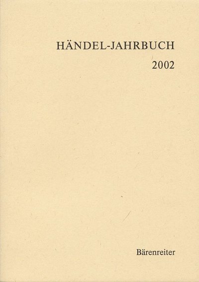 Händel-Jahrbuch 2002, 46. Jahrgang (Bu)