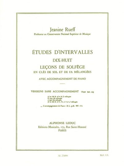 J. Rueff: Études d'intervalles: Dix-huit leçons de solf (Bu)