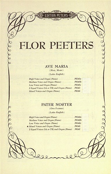 F. Peeters: Pater Noster