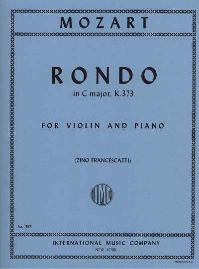 W.A. Mozart: Rondo' K 373 Do (Francescatt, VlKlav (KlavpaSt)