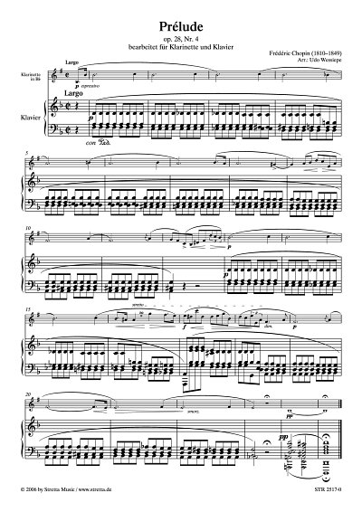DL: F. Chopin: Prelude op. 28, Nr. 4 / bearbeitet fuer Klari