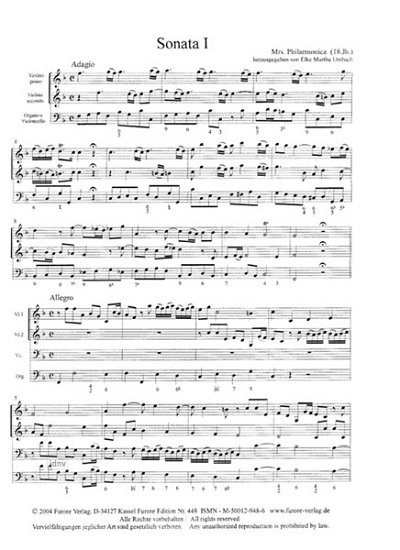 12 Triosonaten für 2 Violinen und BC (1715)