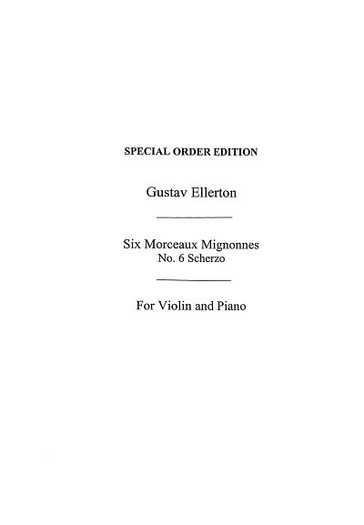 G. Ellerton: Scherzo op 21/6, Violine, Klavier