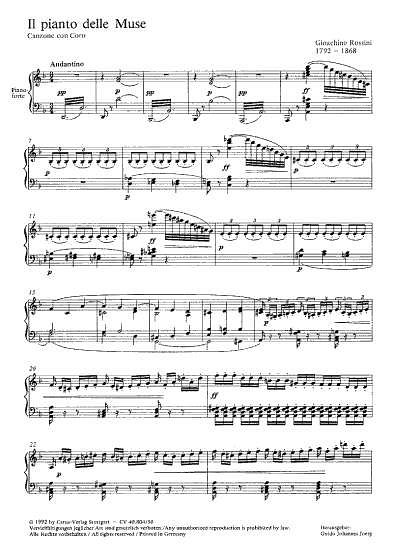 G. Rossini: Il pianto del Muse Canzone con coro / Partitur