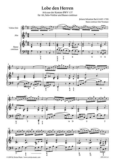 DL: J.S. Bach: Lobe den Herren Aria aus der Kantate BWV 137 