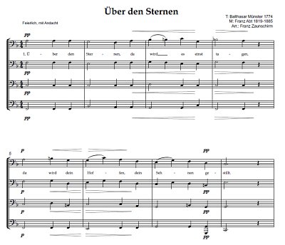 DL: F. Abt: Über den Sternen, 4Blech (Pa7Sti)