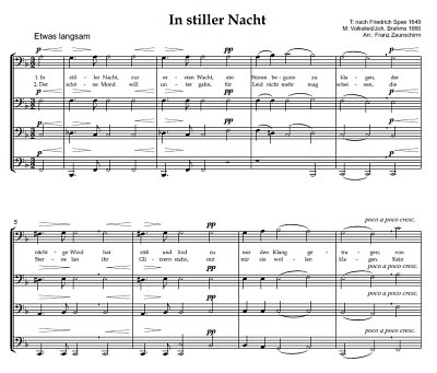 DL: J. Brahms: In stiller Nacht, 4Blech (Pa7Sti)