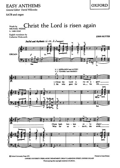 J. Rutter: Christ the Lord is Risen Again Oxford Easy Anthem