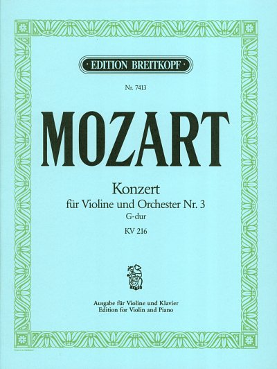 W.A. Mozart: Konzert Nr. 3 G-Dur KV 216, VlKlav (KlavpaSt)