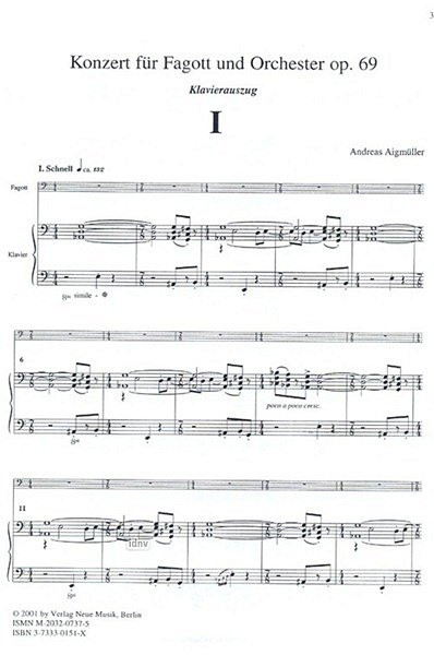 Aigmueller Andreas: Konzert für Fagott und Orchester op. 69