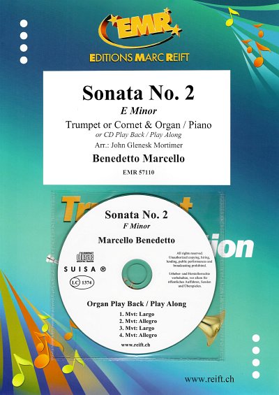 B. Marcello: Sonata No. 2, Trp/KrnKlaOr (+CD)