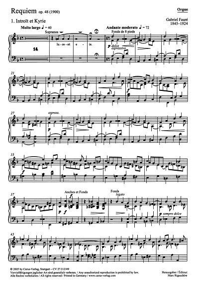 G. Fauré: Requiem op. 48, 2GsGchOrchOr (Org)