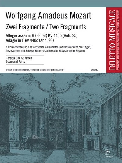 W.A. Mozart: Zwei Fragmente, 2 Klarinetten, 3 Bassetthoerner