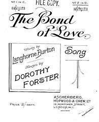 Dorothy Forster, Langhorne Burton: The Bond Of Love
