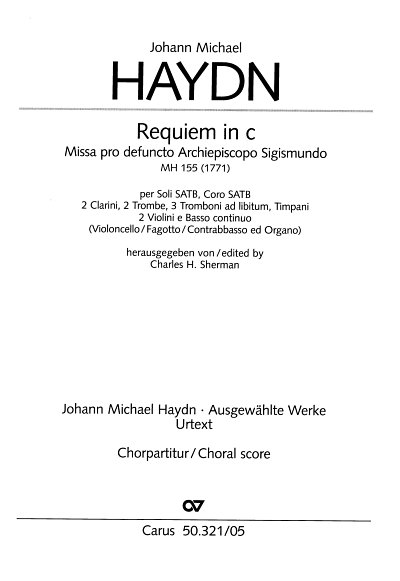 M. Haydn: Requiem in c  MH155, 4GesGchOrch (Chpa)