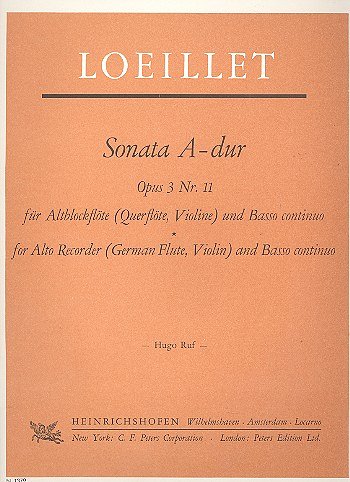 J. Loeillet de Gant: Sonata A-Dur op, Ablf/FlVlBC (KlavpaSt)
