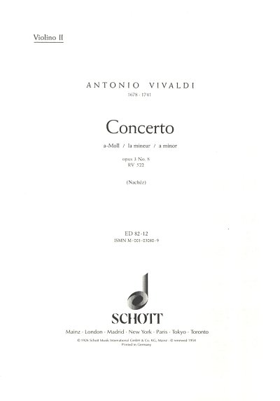 AQ: A. Vivaldi: L'Estro Armonico op. 3/8 RV 522  (B-Ware)