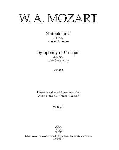 W.A. Mozart: Sinfonie Nr. 36 C-Dur KV 425, Sinfo (Vl1)