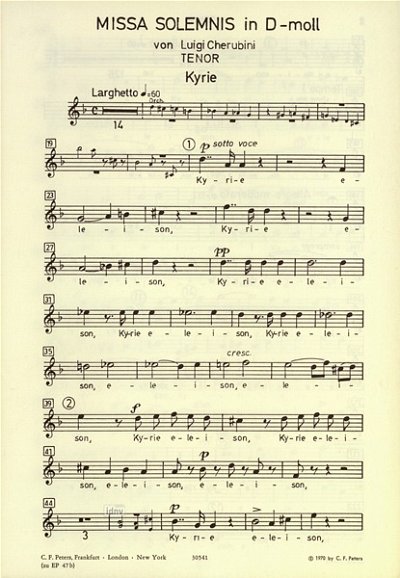 L. Cherubini: Missa solemnis Nr. 2 d-Mo, 6GesGchOrch (Tenor)