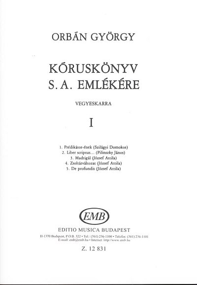 G. Orbán: Chorus Book in Memory of S. A., Gch (Chpa)