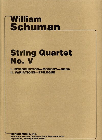W.H. Schuman: String Quartet No. 5, 2VlVaVc (Pa+St)