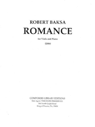 R. Baksa: Romance for Viola and Piano