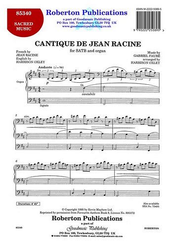 Cantique De Jean Racine, Ch (Chpa)