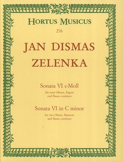 J.D. Zelenka: Sonate c-Moll Nr. 6 ZWV 181,, 2ObFagBc (Pa+St)