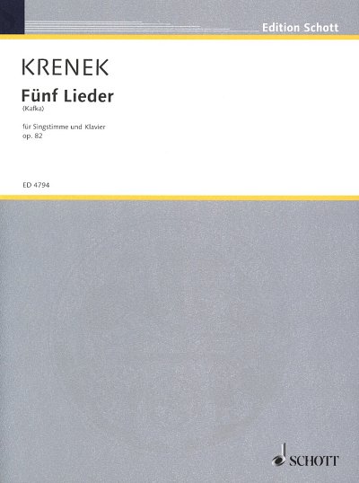 E. Krenek y otros.: Fünf Lieder op. 82
