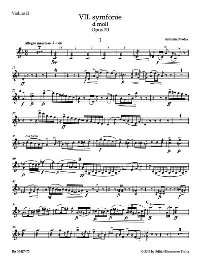 A. Dvorak: Sinfonie Nr. 7 d-Moll op. 70, SinfOrch (Vl2)