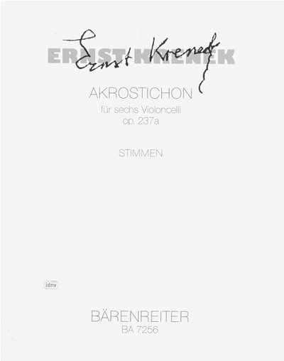 E. Krenek: Akrostichon für sechs Violoncelli op. 237a