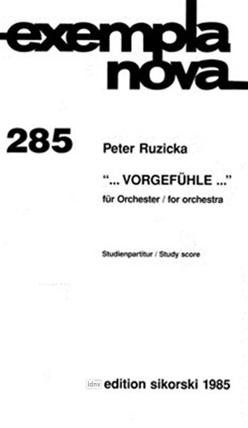 P. Ruzicka: Vorgefuehl Fuer Orchester