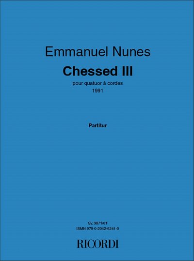 N. Emmanuel: Chessed III, 2VlVaVc (Pa+St)
