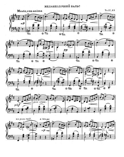 M. Lyssenko: Valse mélancolique op. 17/1, Klav