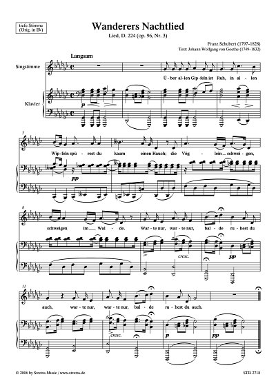 DL: F. Schubert: Wanderers Nachtlied D. 224 (op. 96, Nr. 3)