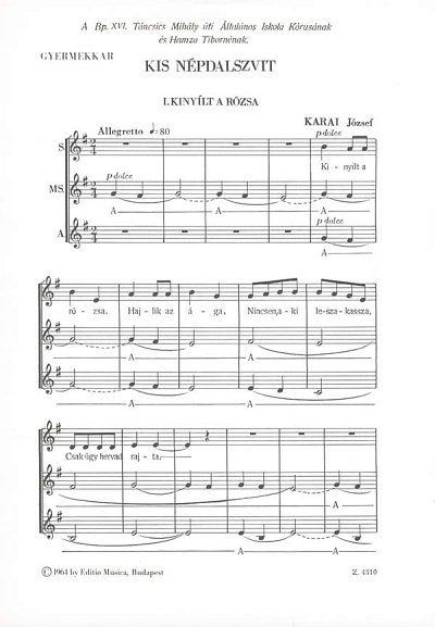 J. Karai: Small Folksong Suite