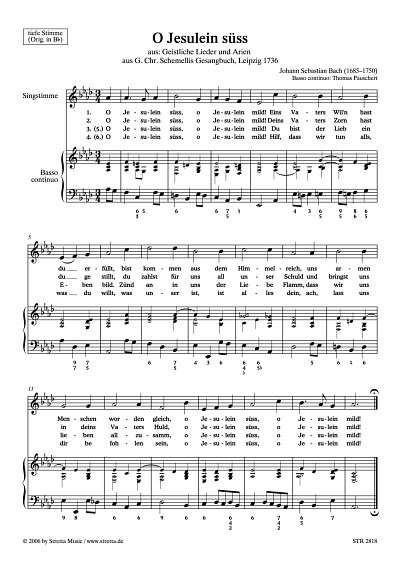 DL: J.S. Bach: O Jesulein suess aus: Geistliche Lieder und A