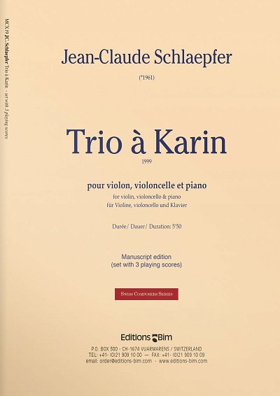 J. Schlaepfer: Trio à Karin, VlVcKlv (Pa+St)