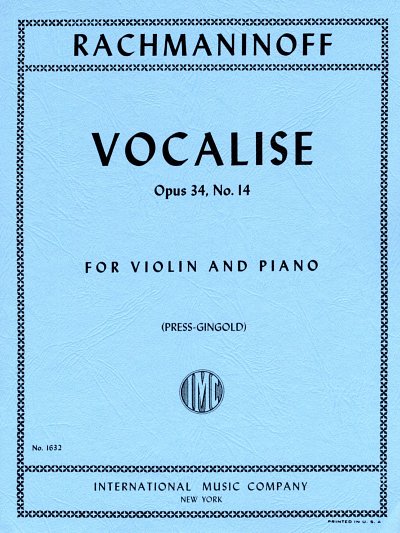 S. Rachmaninow: Vocalise op. 34/14, VlKlav